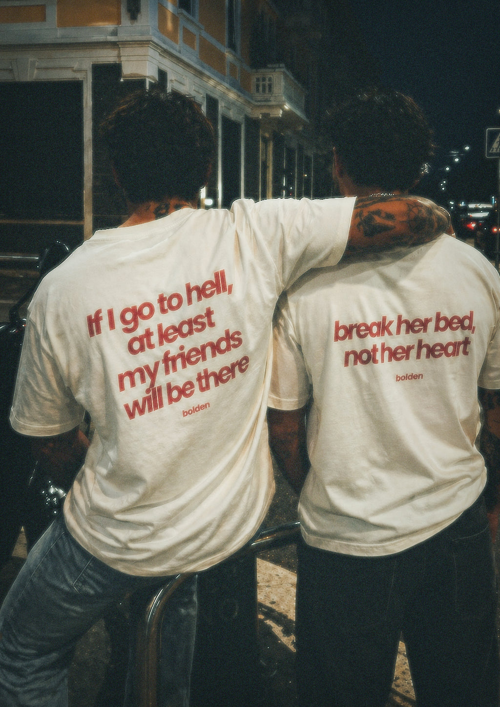 If I go to hell, at least my friends will be there - Unisex Oversized Tee